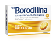 Neoborocillina ant or 6,4 mg + 52 mg pastiglie gusto limone, 16 pastiglie in blister al/pvc