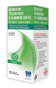 Coryfin sedativo fluidificante 20 mg/g + 1 mg/g sciroppo  potassio solfoguaiacolato + destrometorfano bromidrato