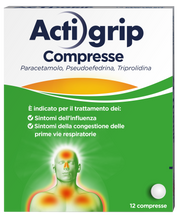 Actigrip 2,5 mg/60 mg/500 mg compresse  paracetamolo, pseudoefedrina cloridrato, triprolidina cloridrato