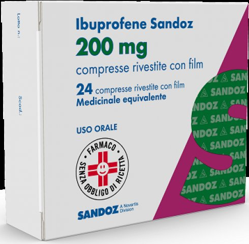 Ibuprofene sandoz 200 mg compresse rivestite con film  medicinale equivalente