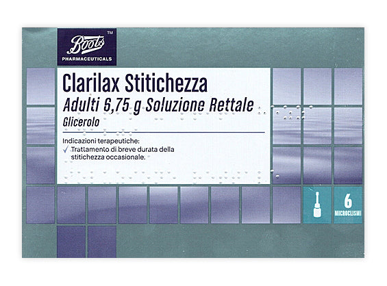 Clarilax stitichezza  adulti 6,75 g soluzione rettale  glicerolo