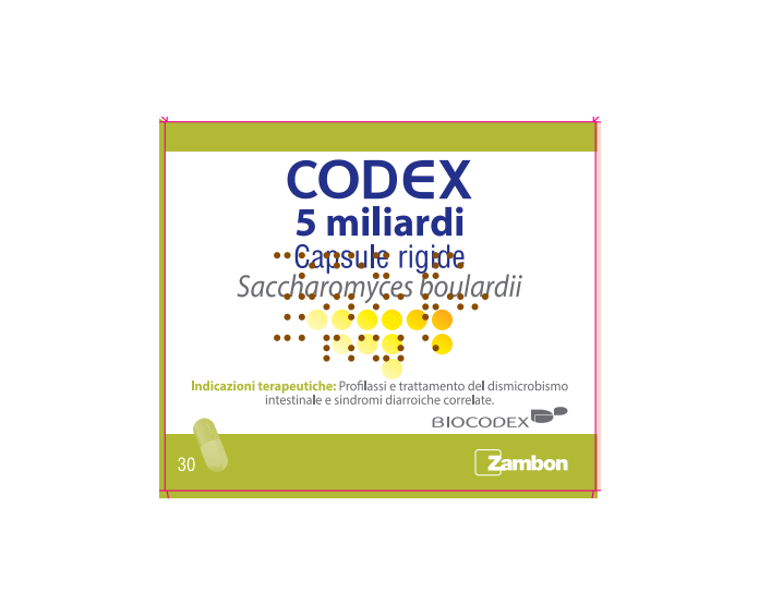 Codex 5 miliardi 30capsule rigide  saccharomyces boulardii