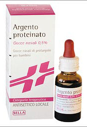 Argento proteinato "0,5% gocce nasali e auricolari, soluzione"flacone 10 ml"