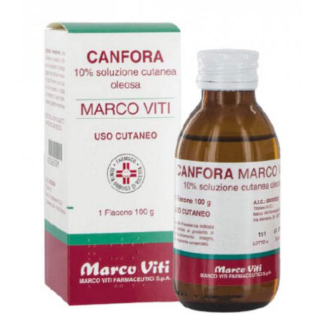 Canfora marco viti 10 % soluzione cutanea idroalcolica  canfora marco viti 10 % soluzione cutanea oleosa  canfora