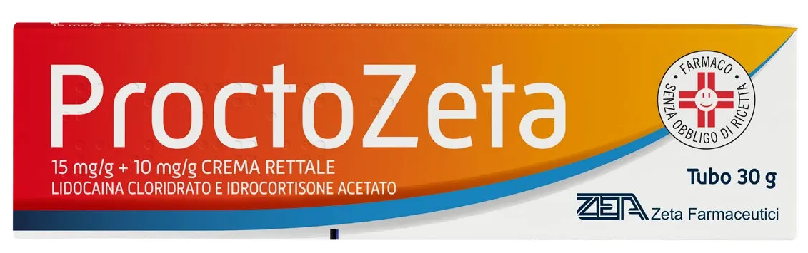 Proctozeta 15 mg/g + 10 mg /g crema rettale  lidocaina cloridrato e idrocortisone acetato