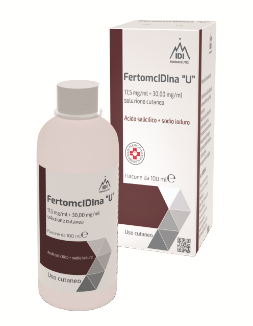 Fertomcidina &ldquo;u&rdquo; 17,5 mg/ml + 30,00 mg/ml soluzione cutanea  acido salicilico/sodio ioduro