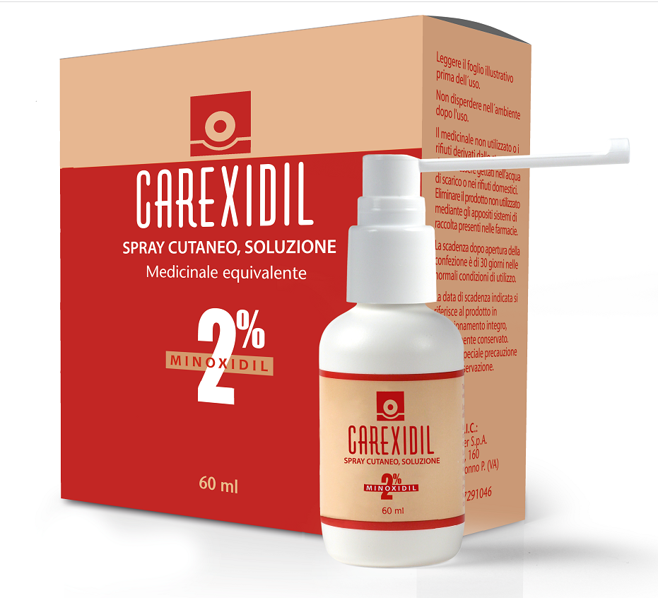 Carexidil 2% spray cutaneo, soluzione  minoxidil  medicinale equivalente