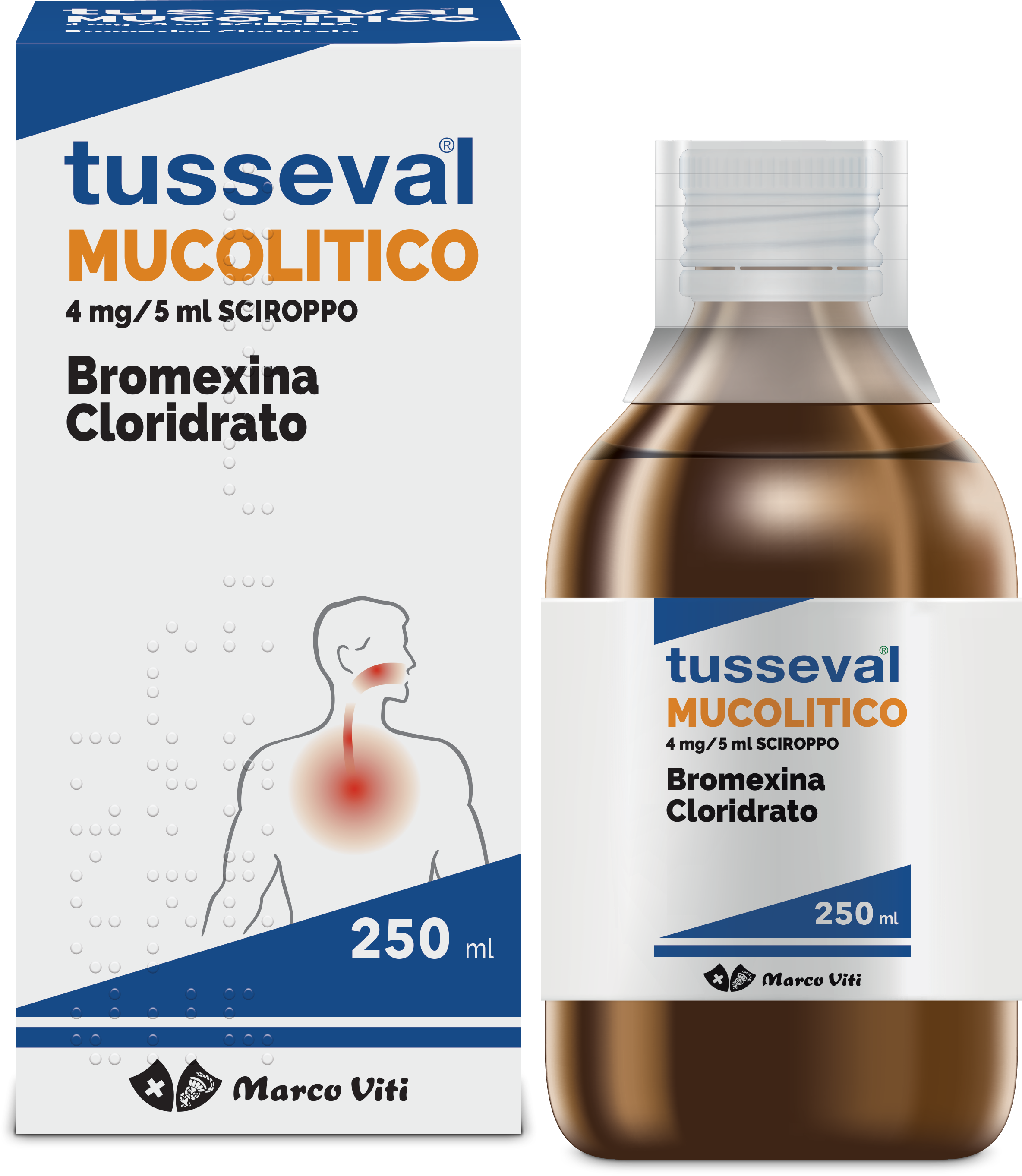 Tusseval mucolitico 4 mg/5 ml sciroppo  bromexina cloridrato