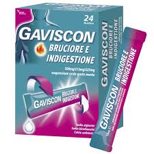 Gaviscon Bruciore e Indigestione 500mg/213mg/325mg Sospensione Orale | 24 bustine | aroma Menta