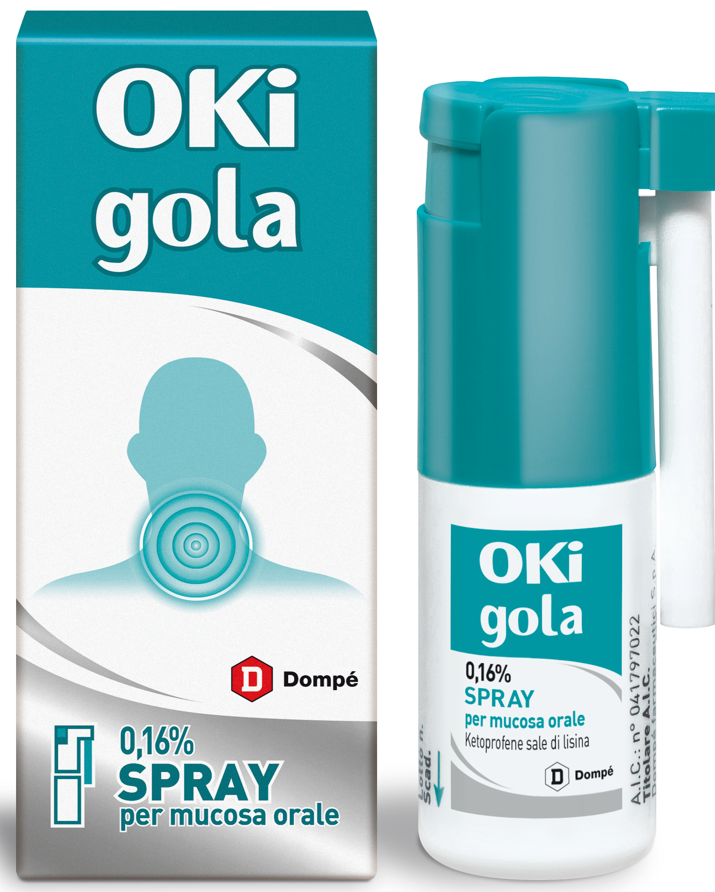 Oki gola 0,16% spray per mucosa orale ketoprofene sale di lisina