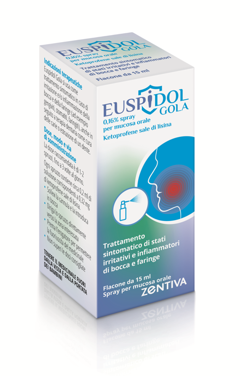 Euspidol gola 0,16% spray per mucosa orale  ketoprofene sale di lisina