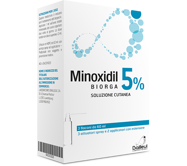 Minoxidil biorga 5%, soluzione cutanea  minoxidil