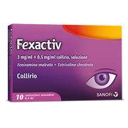 Fexactiv 3 mg/ml + 0,5 mg/ml collirio, soluzione  feniramina maleato + tetrizolina cloridrato