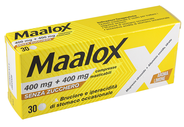 400 mg + 400 mg compresse masticabili senza zucchero aroma limone 30 compresse in blister pvc/al