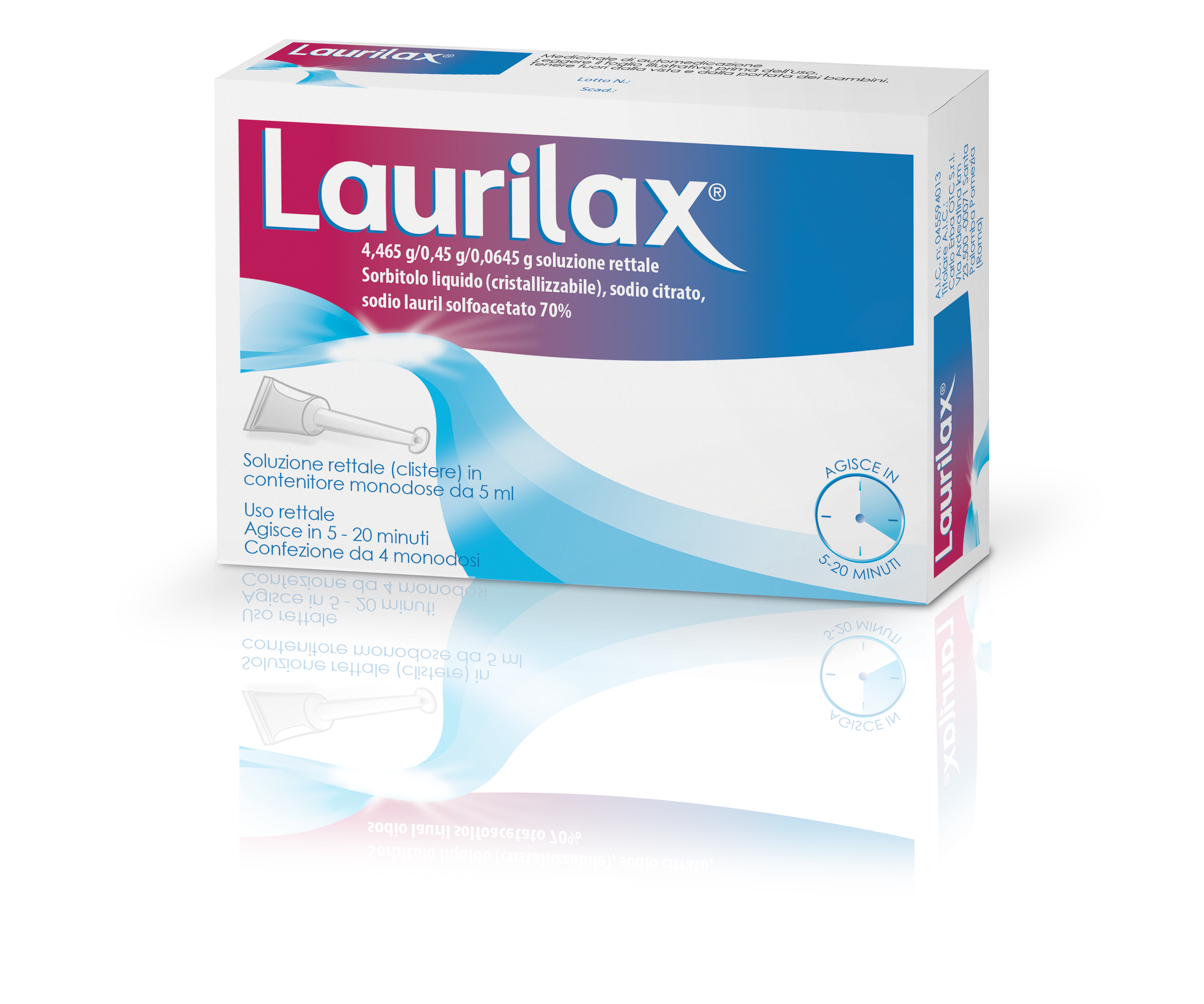 Laurilax 4,465 g / 0,45 g / 0,0645 g, soluzione rettale  sorbitolo liquido (cristallizzabile), sodio citrato, sodio lauril solfoacetato 70%