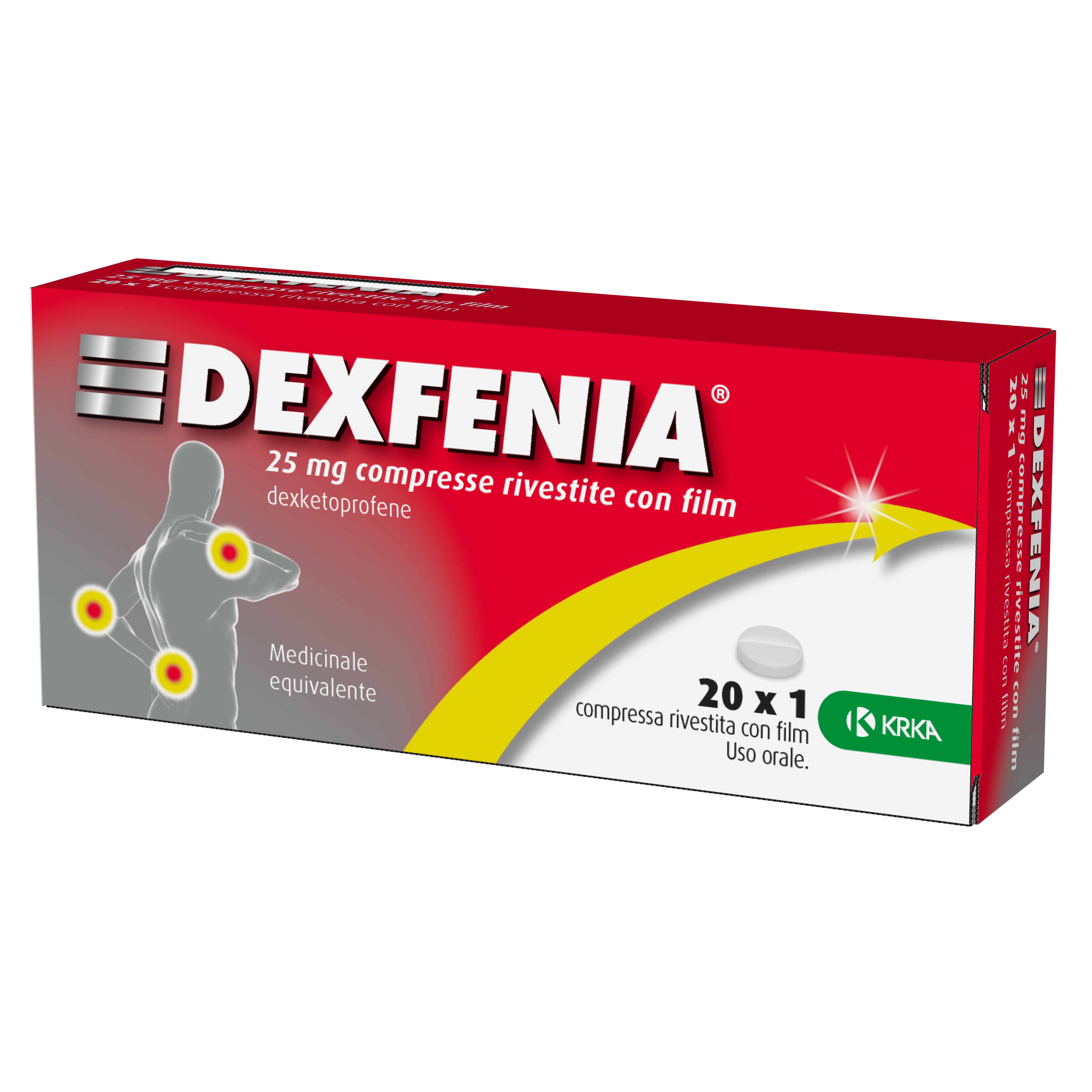 Dexfenia 25 mg compresse rivestite con film  dexketoprofene  medicinale equivalente