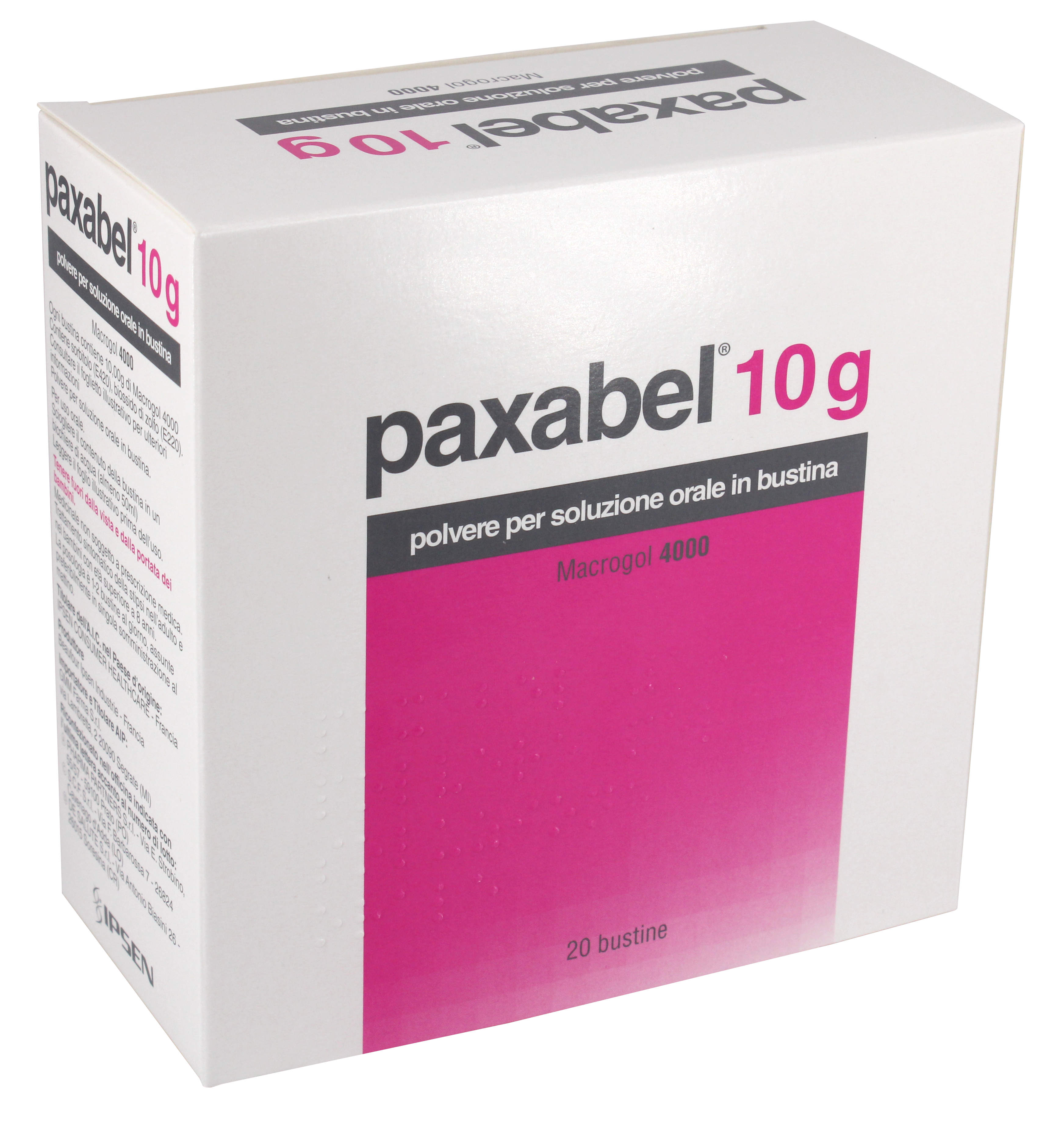 Paxabel 10g, polvere per sospensione orale in bustina macrogol 4000