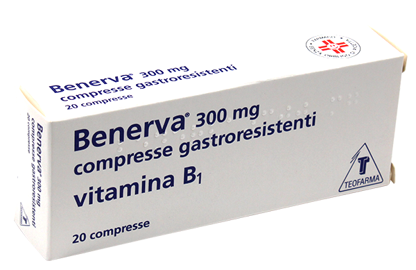 Benerva 300 mg compresse gastroresistenti tiamina cloridrato (vitamina b1)