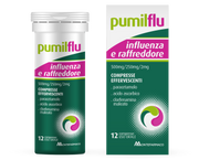 Pumilflu influenza e raffreddore 500 mg/250 mg/2 mg compresse effervescenti  paracetamolo, acido ascorbico, clorfenamina maleato