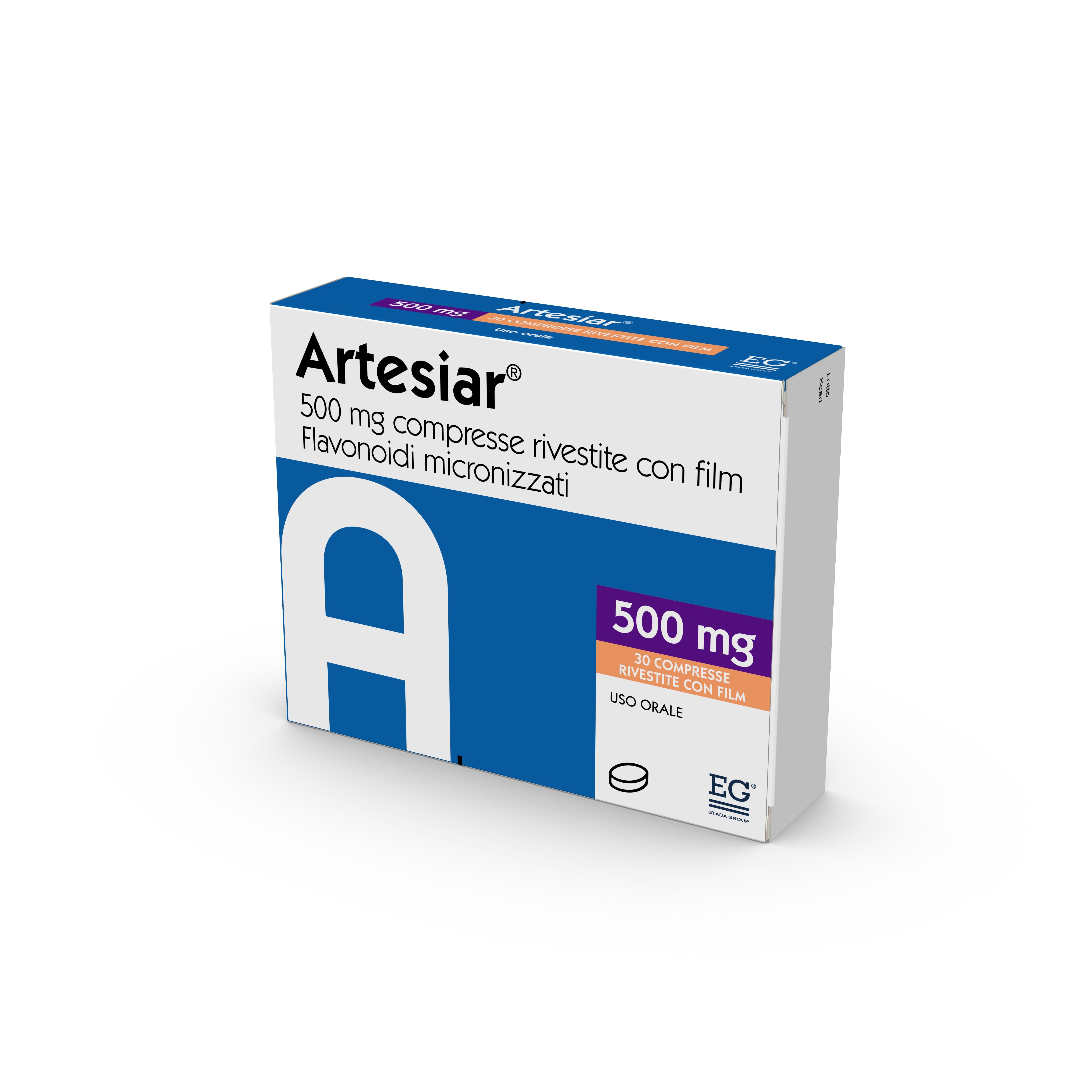 Artesiar 500 mg compresse rivestite con film  flavonoidi micronizzati, come diosmina e altri flavonoidi espressi come esperidina