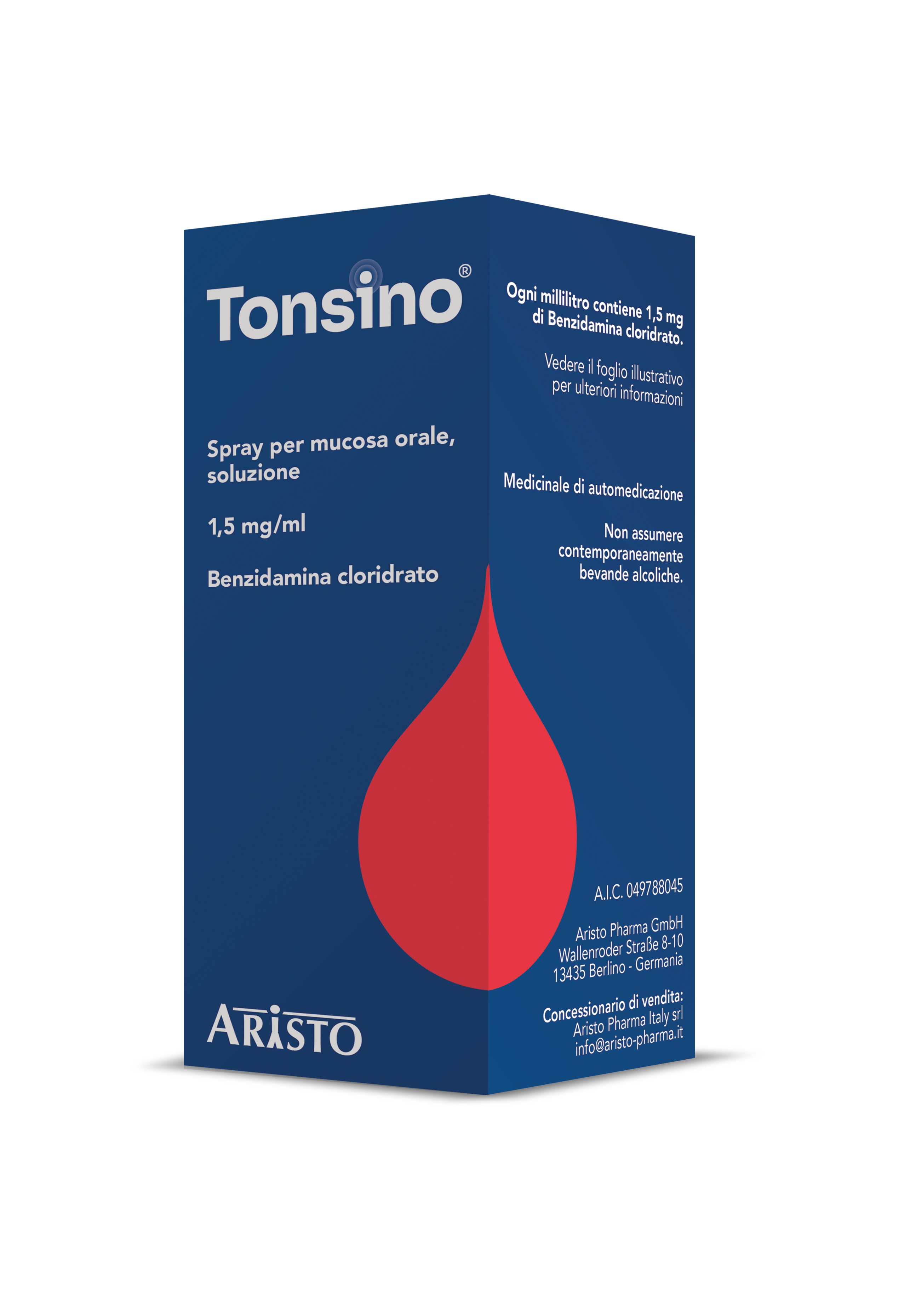 Tonsino 1,5 mg/ml spray per mucosa orale, soluzione  benzidamina cloridrato