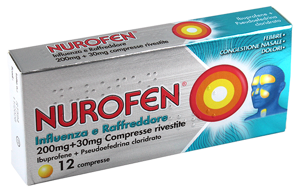Nurofen influenza raff 200 mg + 30 mg 12 compresse rivestite