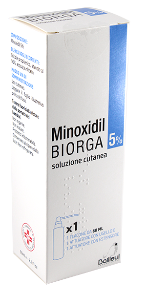 5% soluzione cutanea - 1 flacone in hdpe da 60 ml con pompa spray ed applicatore