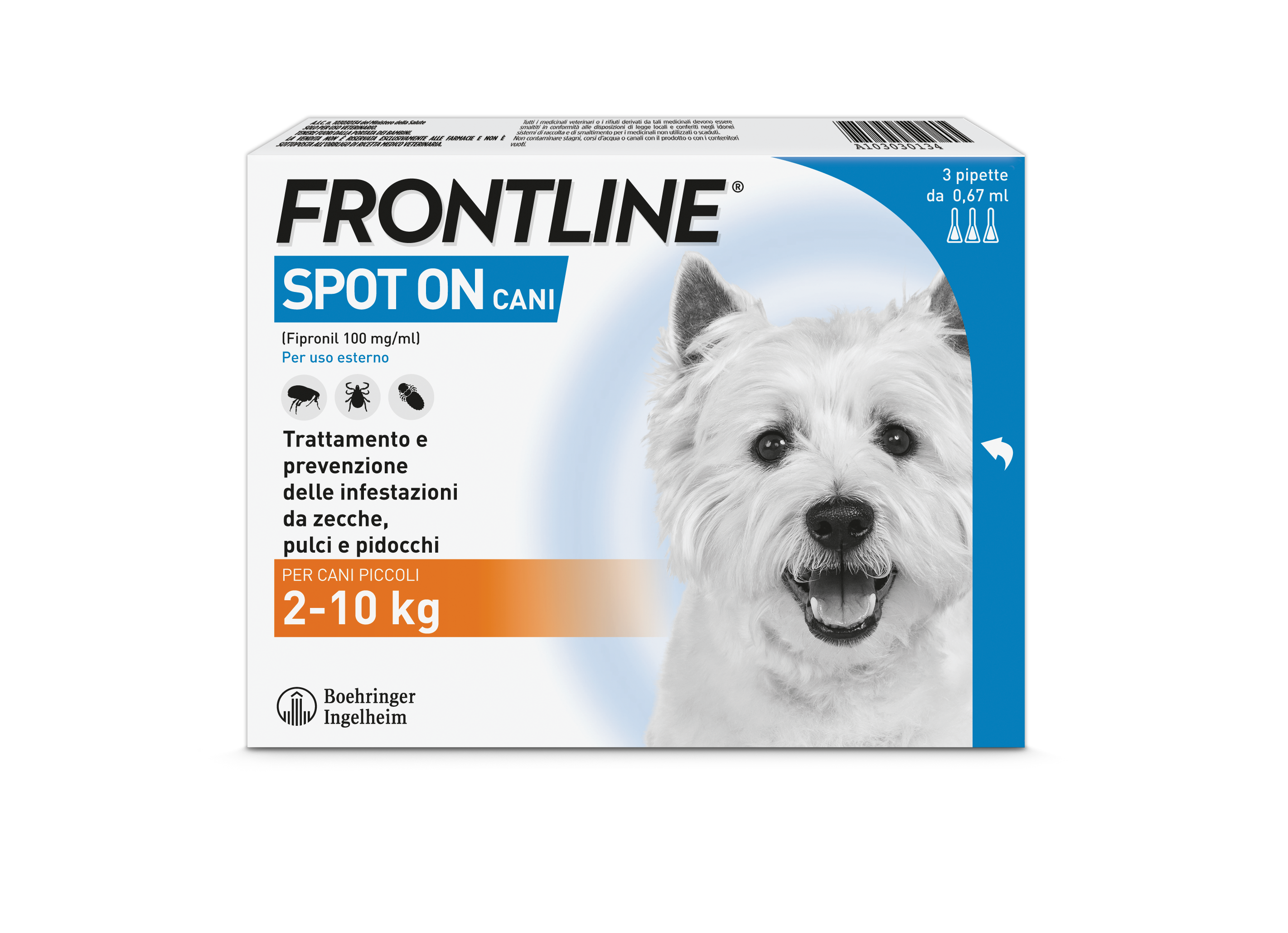 Frontline*3pip 2-10kg cani