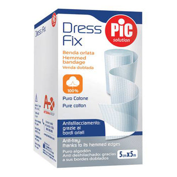 Benda in garza idrofila orlata pic dressfix 5x500cm fustella