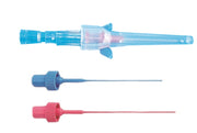 Ago cannula monovia 20 gauge 1,1x33mm in acciaio inox con siliconatura esterna, tappo luer lock e alette laterali colore rosa