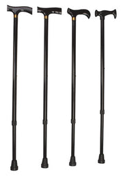 Bastone brio pieghevole in alluminio anodizzato con puntali antiscivolo regolabile in altezza da 77,5 a 87,5cm nero impugnatura in legno