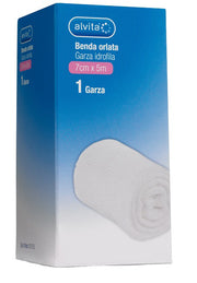 Benda in garza idrofila orlata alvita 7x500cm