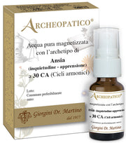 Archeopatico acqua pura magnetizzata con archetipo ansia inquietudine e apprensione a 30 cicli armonici 10 ml