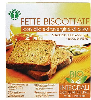 Fette biscottate integrali ai semi di lino senza zucchero 270 g