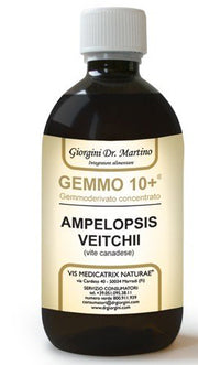 Gemmo 10+ gemmoderivato concentrato liquido analcolico ampelopsis veitchi vite canadese 500 ml