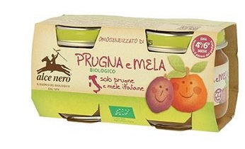 Omogeneizzato prugna e mela baby food bio 2 x 80 g