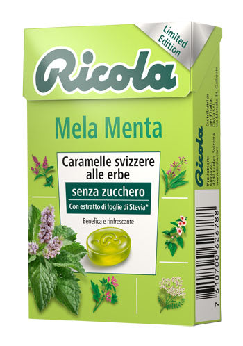 Ricola mela menta senza zucchero caramelle svizzere alle erbe 50 g