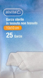 Alvita garza sterile in tessuto non tessuto 10x10cm 25 pezzi