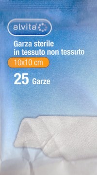 Alvita garza sterile in tessuto non tessuto 10x10cm 25 pezzi