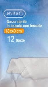 Alvita garza sterile in tessuto non tessuto 18x40cm 12 pezzi