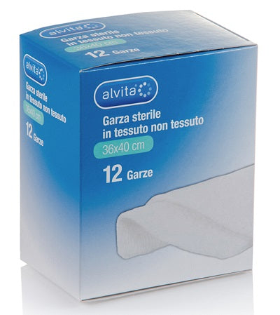 Alvita garza sterile in tessuto non tessuto 36x40cm 12 pezzi