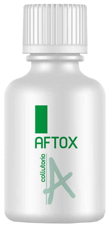 Aftox collutorio flacone bianco, con tappo e misurino dispositivo medico indicato in tutte le lesioni del cavo orale e nei processi infiammatori correlati 100 ml 1 pezzo