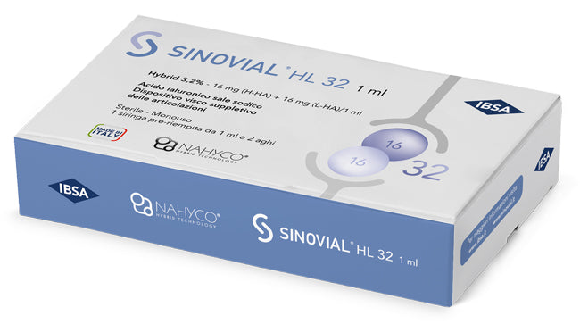 Siringa intra-articolare sinovial hl 32 16 mg+16 mg 1 fs + ago gauge 22 + ago gauge 29 1 pezzo