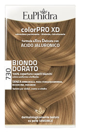 Euphidra colorpro xd 730 biondo dorato gel colorante capelli in flacone + attivante + balsamo + guanti