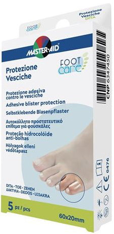 Idrocolloide master-aid footcare vesciche dita 60x20 mm 5 pezzi a2