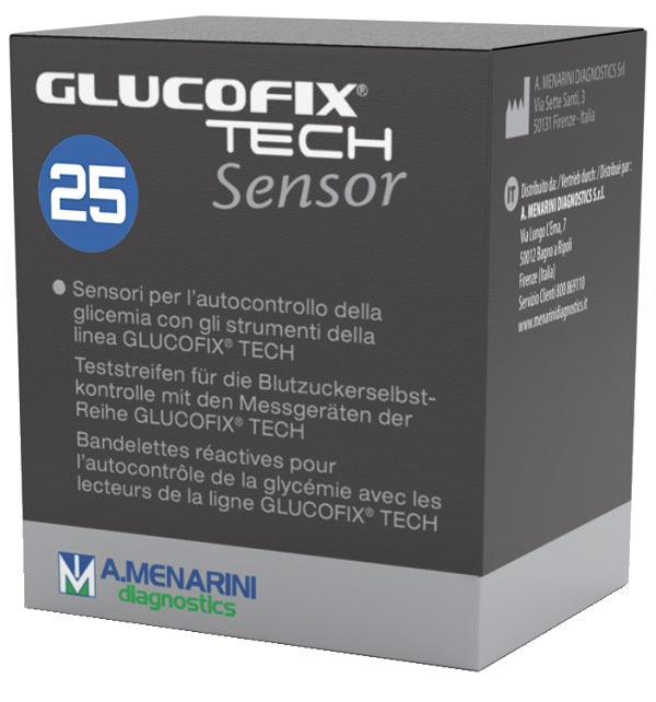 Strisce misurazione glicemia glucofix tech sensor 25 pezzi