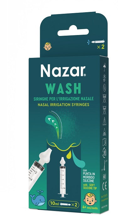 Nazar wash siringa irrigazione nasale 2 pezzi