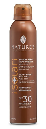Nature's i solari spray trasparente spf30 200 ml
