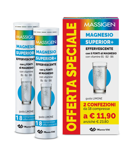 Massigen magnesio superior 18+18 compresse effervescenti