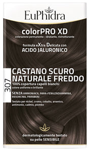 Euphidra colorpro xd 307 castano scu naturale f colore + attivante + balsamo + cuffia + guanti